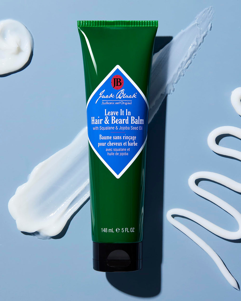 Jack Black Leave It In Balm, aplicación en cabello y barba, hidrata sin residuos.