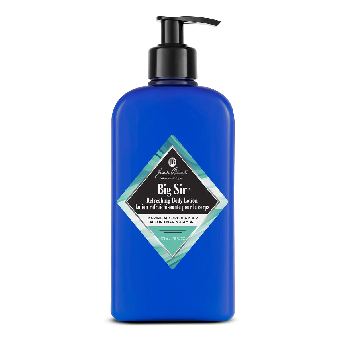 Jack Black Big Sir Body Lotion : flacon extérieur pour hydratation légère.