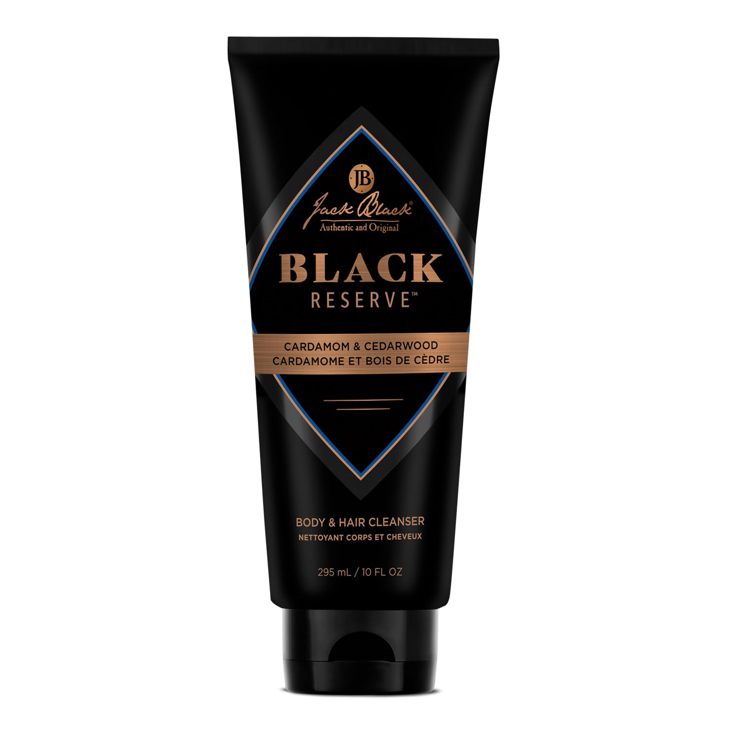 Jack Black Black Reserve limpiador en botella, limpieza diaria suave para piel y cabello