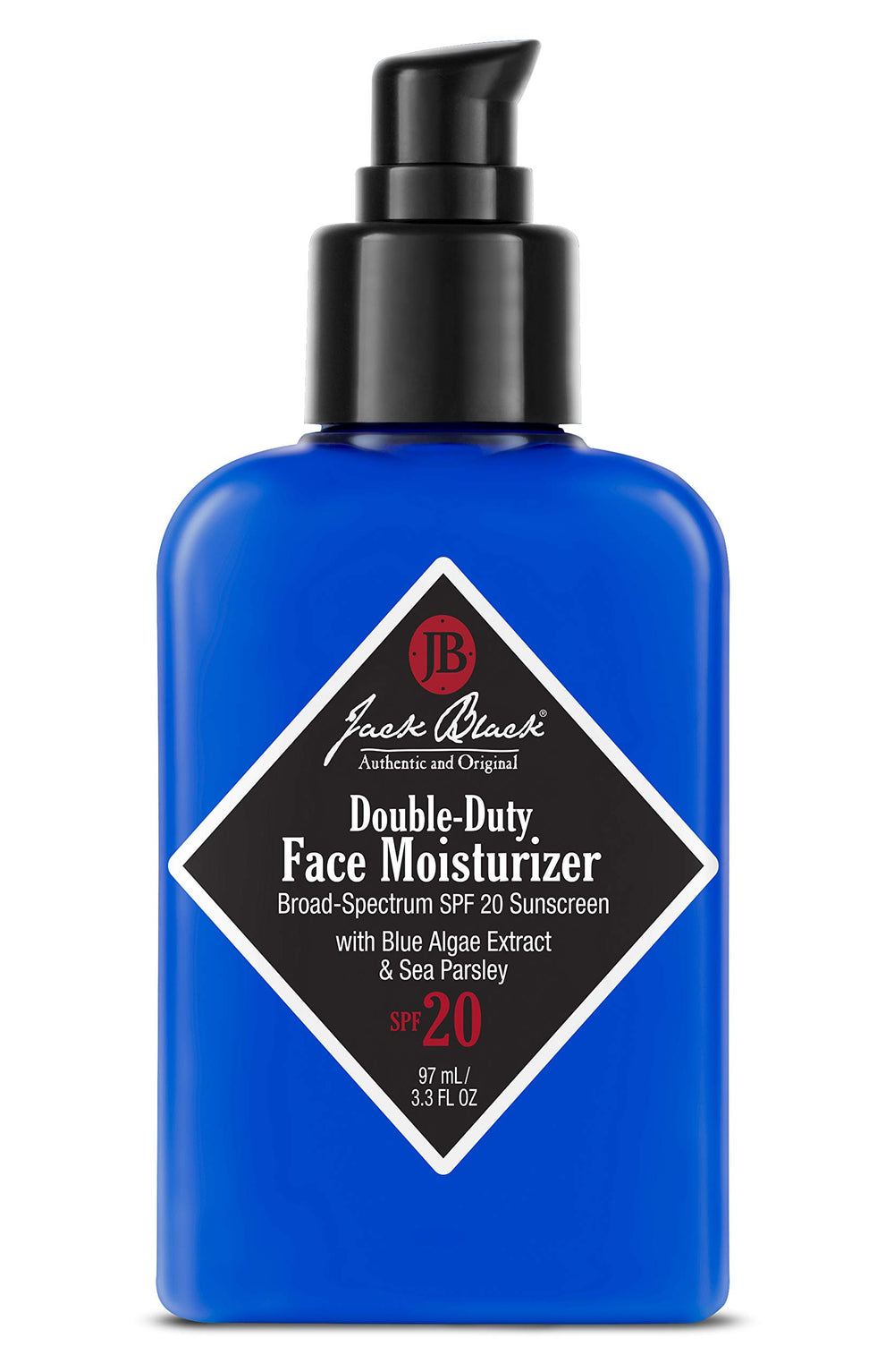 Jack Black crema facial doble uso SPF 20 para protección diaria e hidratación duradera
