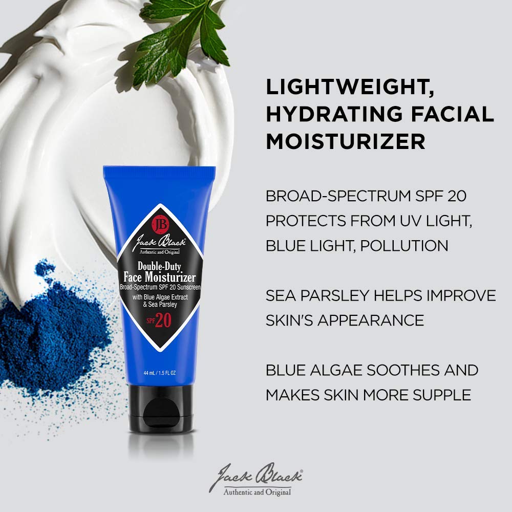 Jack Black Doble Función: protección SPF 20, crema facial para uso diario.
