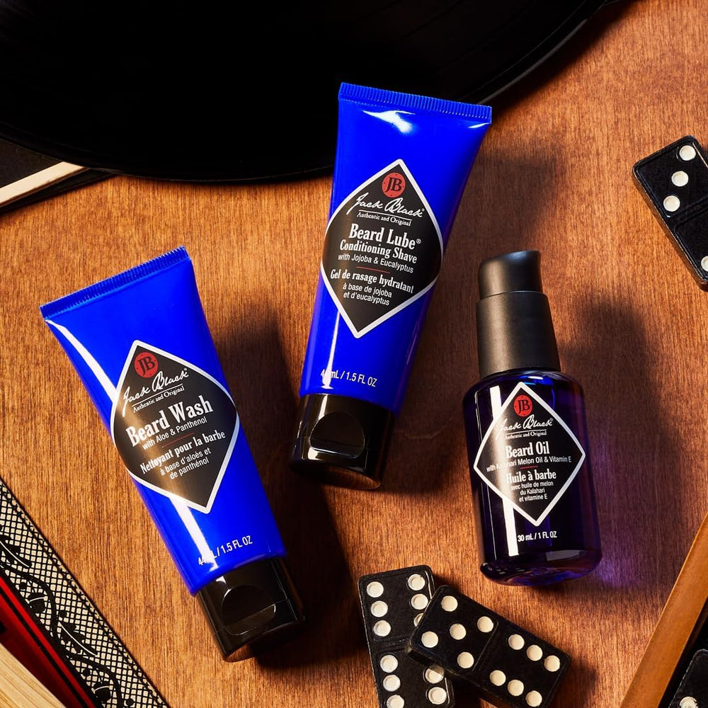 Guide d’utilisation Jack Black pour une routine barbe rapide et efficace.
