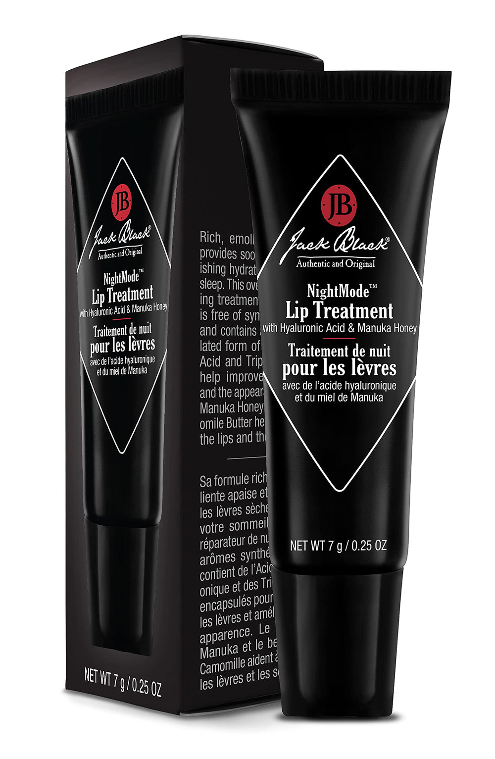 Jack Black NightMode, aplicador, aporta confort y flexibilidad a labios secos.