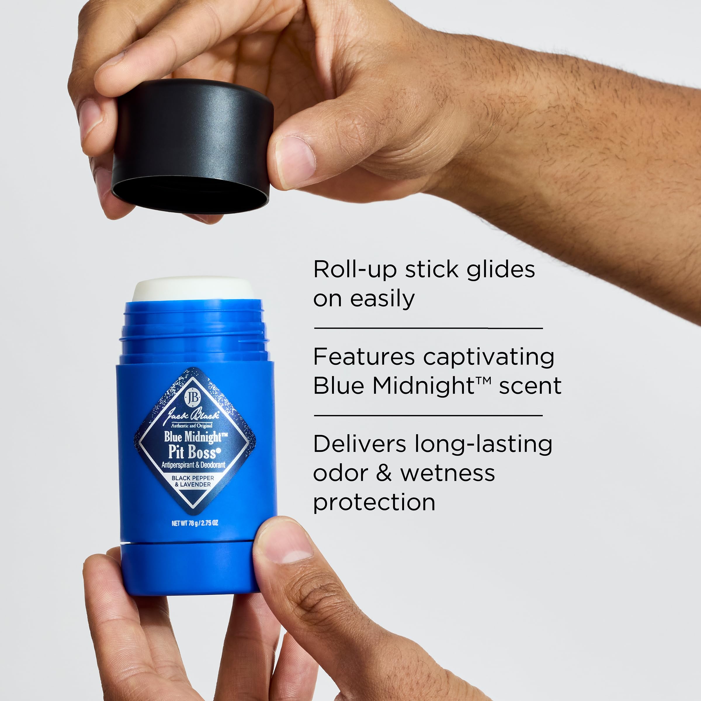 Jack Black Pit Boss azul medianoche aroma cítrico lavanda para uso diario