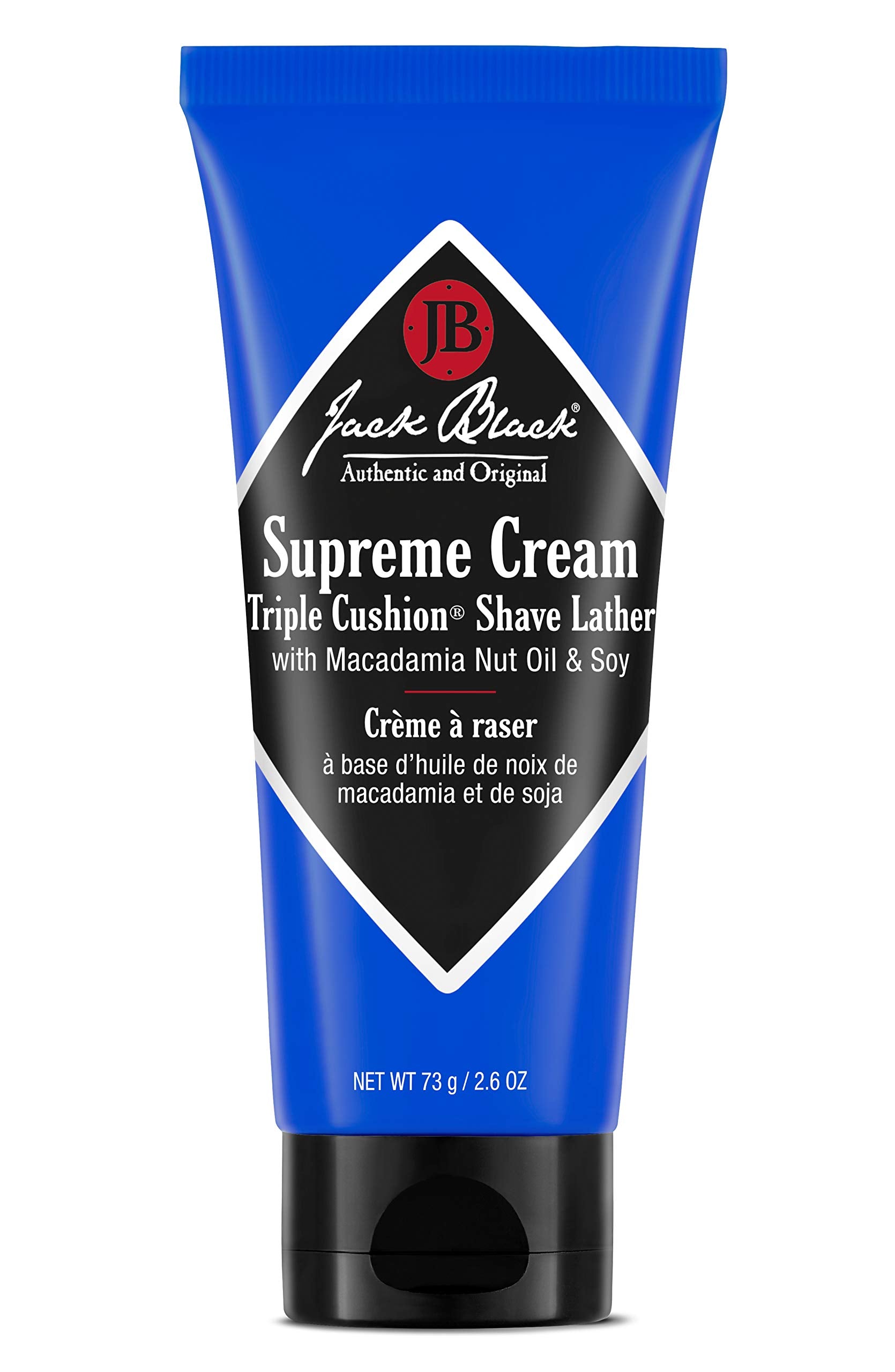 Jack Black Supreme Cream bottle delivers a premium shave lather for a close, smooth result