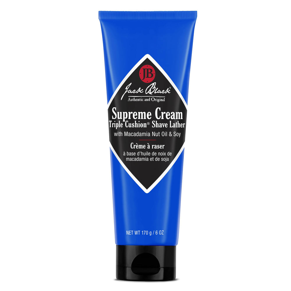 Jack Black Supreme Cream Triple Cushion bottle for a close, comfortable shave.
