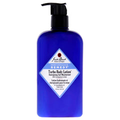 Jack Black Turbo Lotion Gel Corporel, bouteille moderne offrant hydratation légère après la douche.