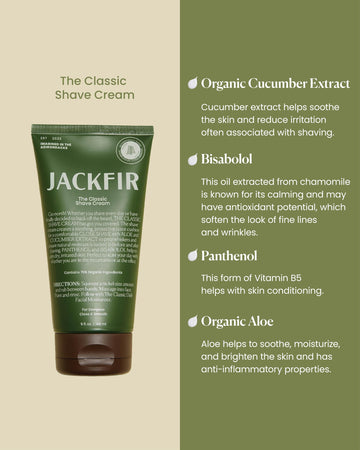 Jackfir Crema de Afeitado Clásica en espuma para afeitado cómodo.