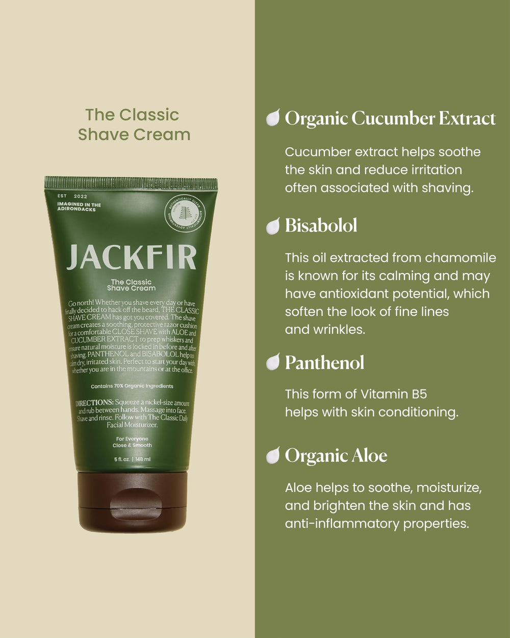 Jackfir Crema de Afeitado Clásica en espuma para afeitado cómodo.