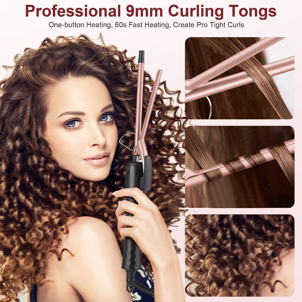 JAETON rizadora 9mm con clip integrado para sujetar el cabello durante el peinado.
