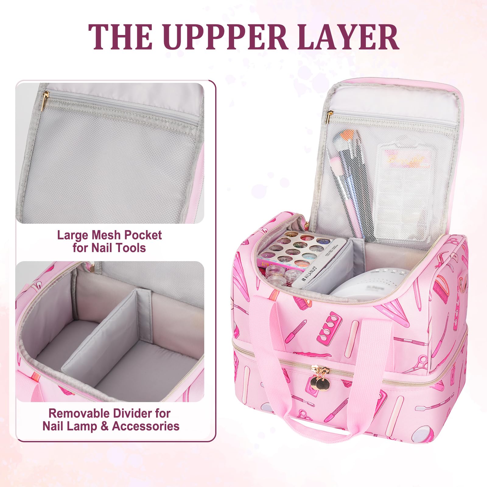 Accesorios de uñas de Jaffzora, cepillo y cortauñas para manicura.