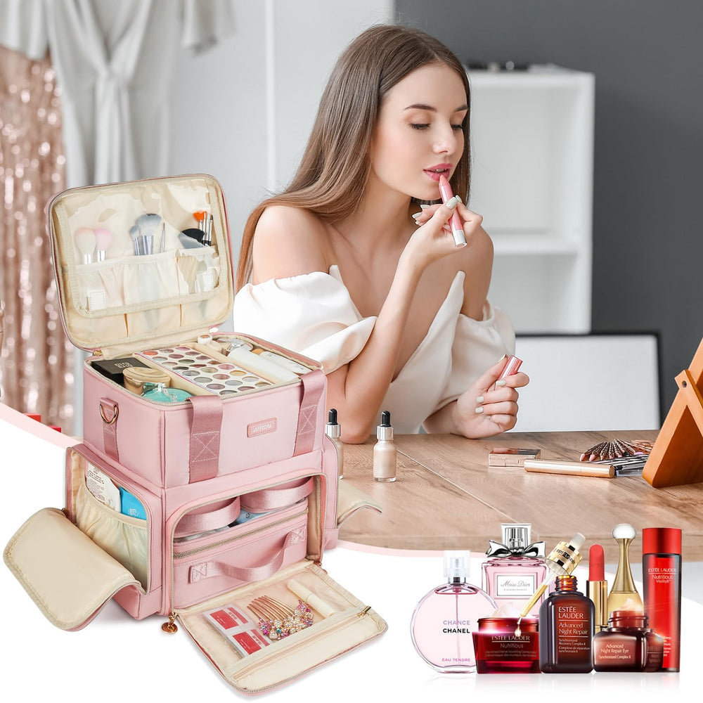 Jaffzora bolsillos laterales para cepillos y perfumes, acceso cómodo durante el viaje