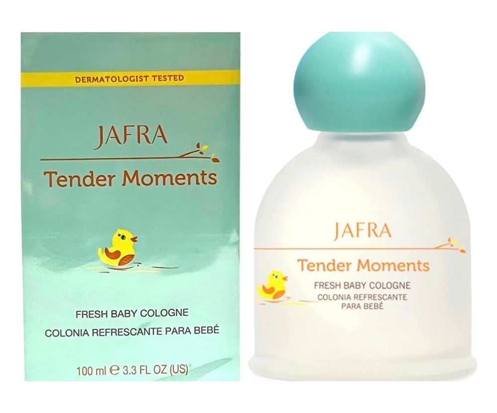 Colonia Jafra para bebé, etiqueta clara y suave aroma.