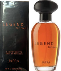 Jafra Legend for Men bottle front view showing bold design for confident evenings