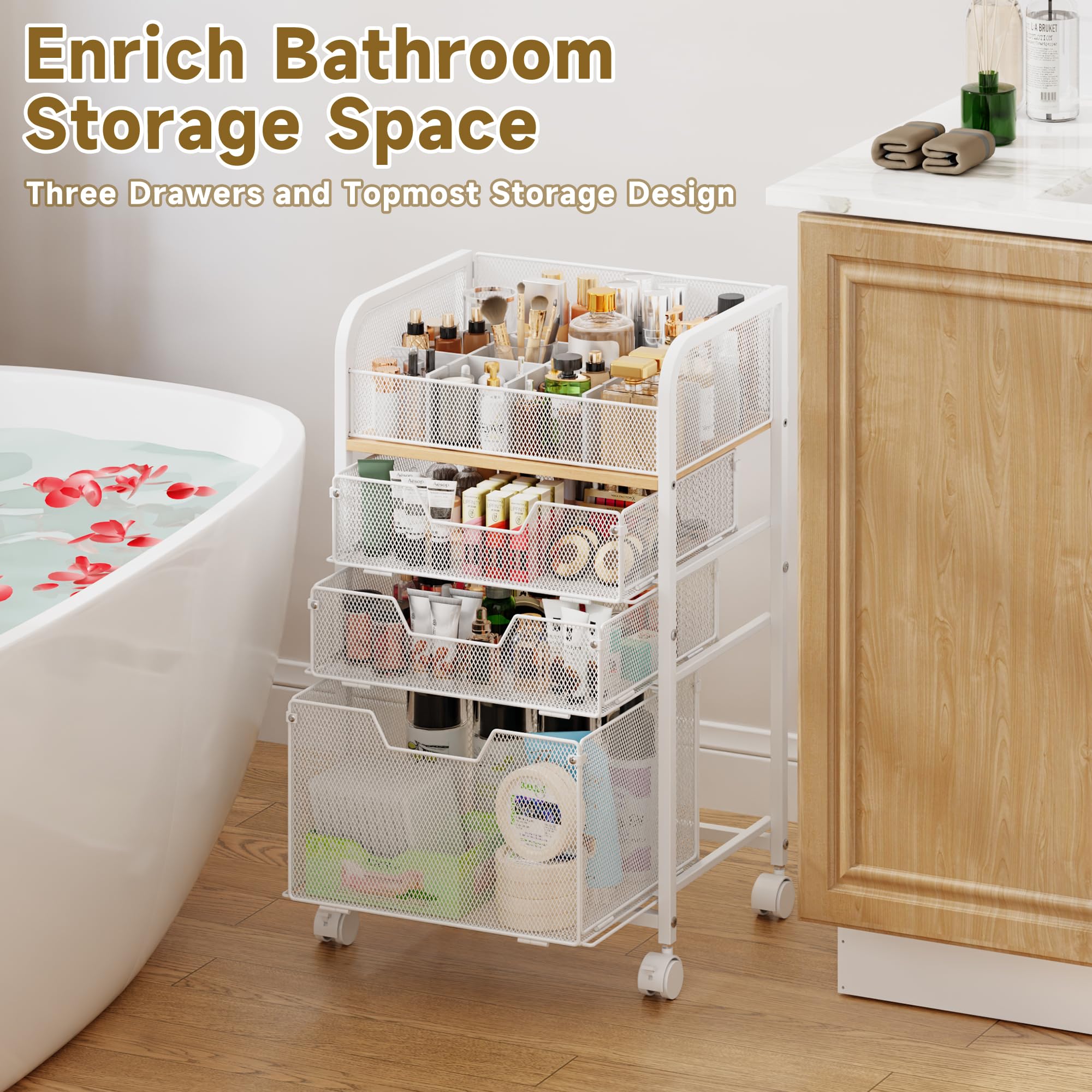 Diseño blanco elegante del organizador Jakyitvi para belleza y organización.
