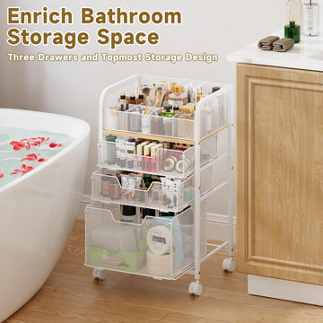 Diseño blanco elegante del organizador Jakyitvi para belleza y organización.