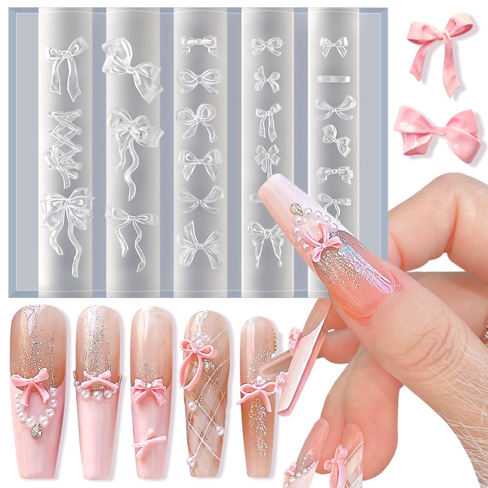 Diseño de lazo decorativo para uñas con molde Jaliya.