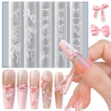 Diseño de lazo decorativo para uñas con molde Jaliya.