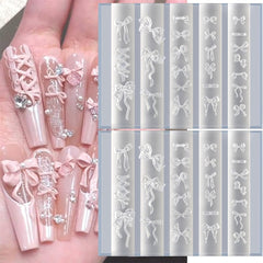Molde reutilizable de lazo de Jaliya para bricolaje en uñas.