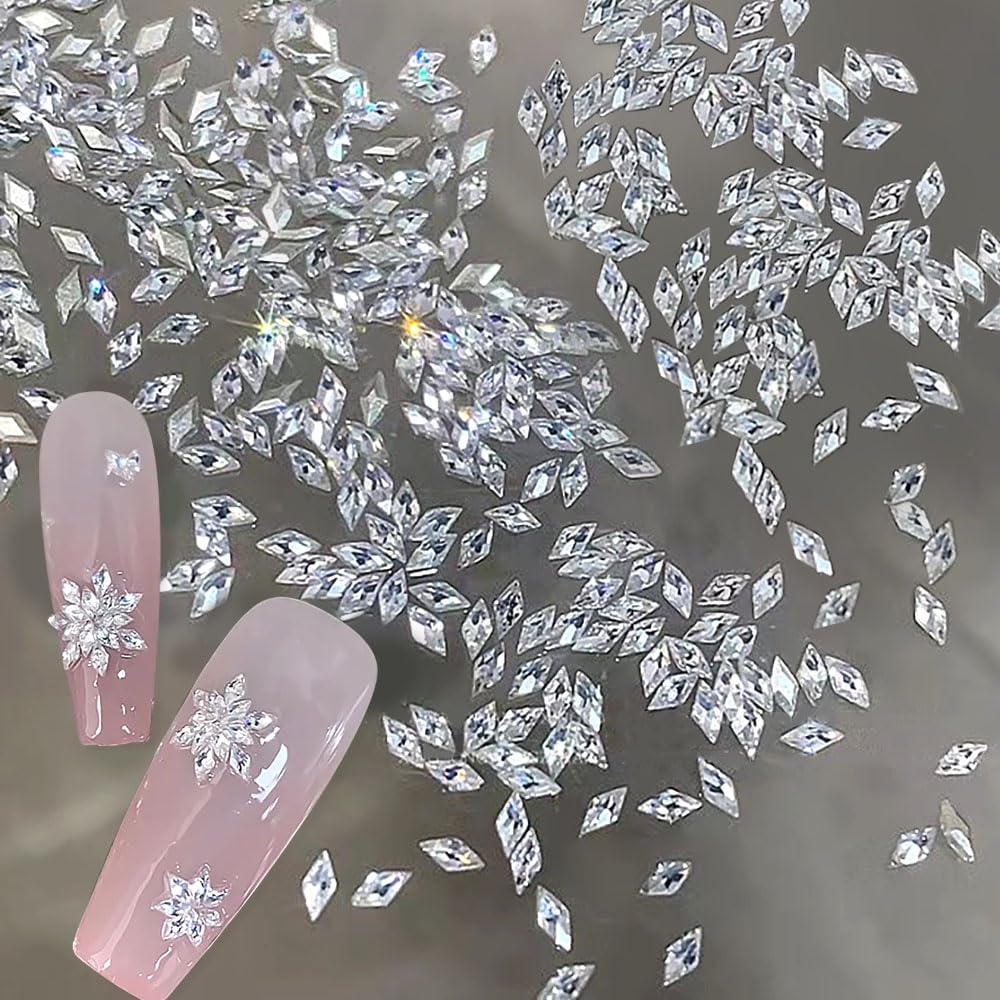 Jaliya strass rombo plata 1,5x3 mm para uñas brillantes.