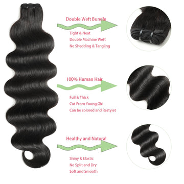 Jaliyah bundles con urdido doble cabello resistente y duradero