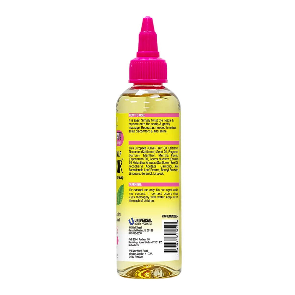 Aplicación suave del Elixir Jamaican Mango & Lime en el cabello para brillo y suavidad