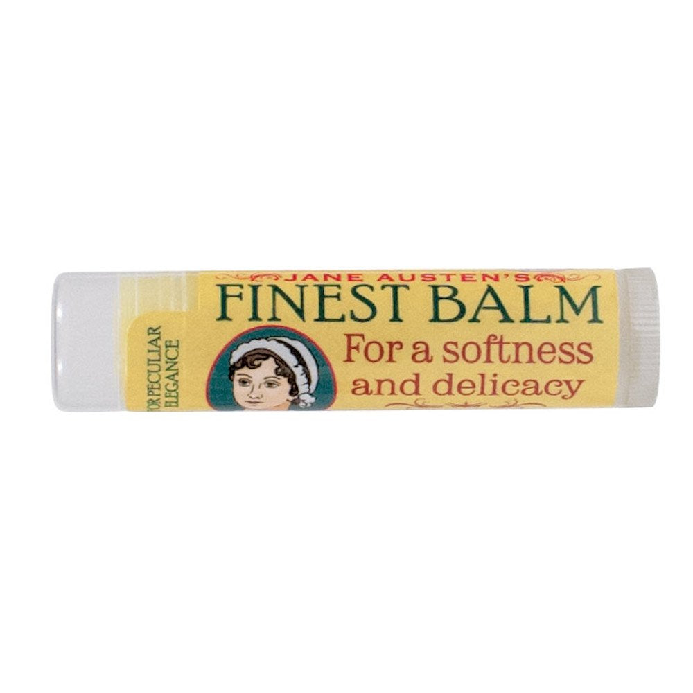 Textura suave de Jane Austen's Finest Balm para labios en movimiento diario.