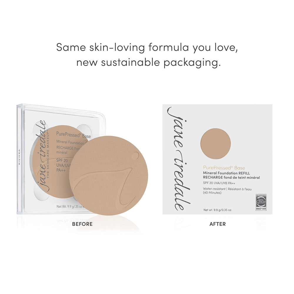 Maquillaje sin ftalatos, parabenos ni organismos genéticos modificados de Jane Iredale, opción limpia para piel sensible.