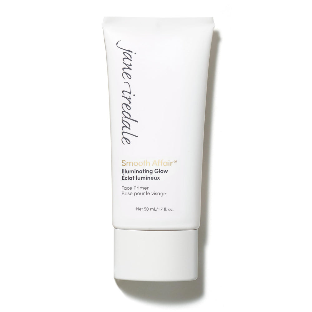 Jane Iredale Smooth Affair Primer, flacon lumineux, éclat naturel prêt pour le maquillage.