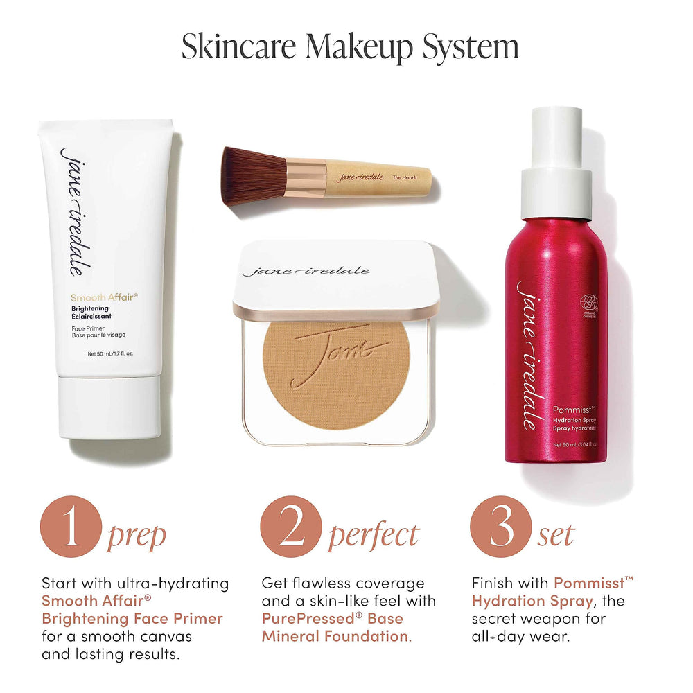 Jane Iredale PurePressed Base Libre de químicos: sin ftalatos ni fragancias.