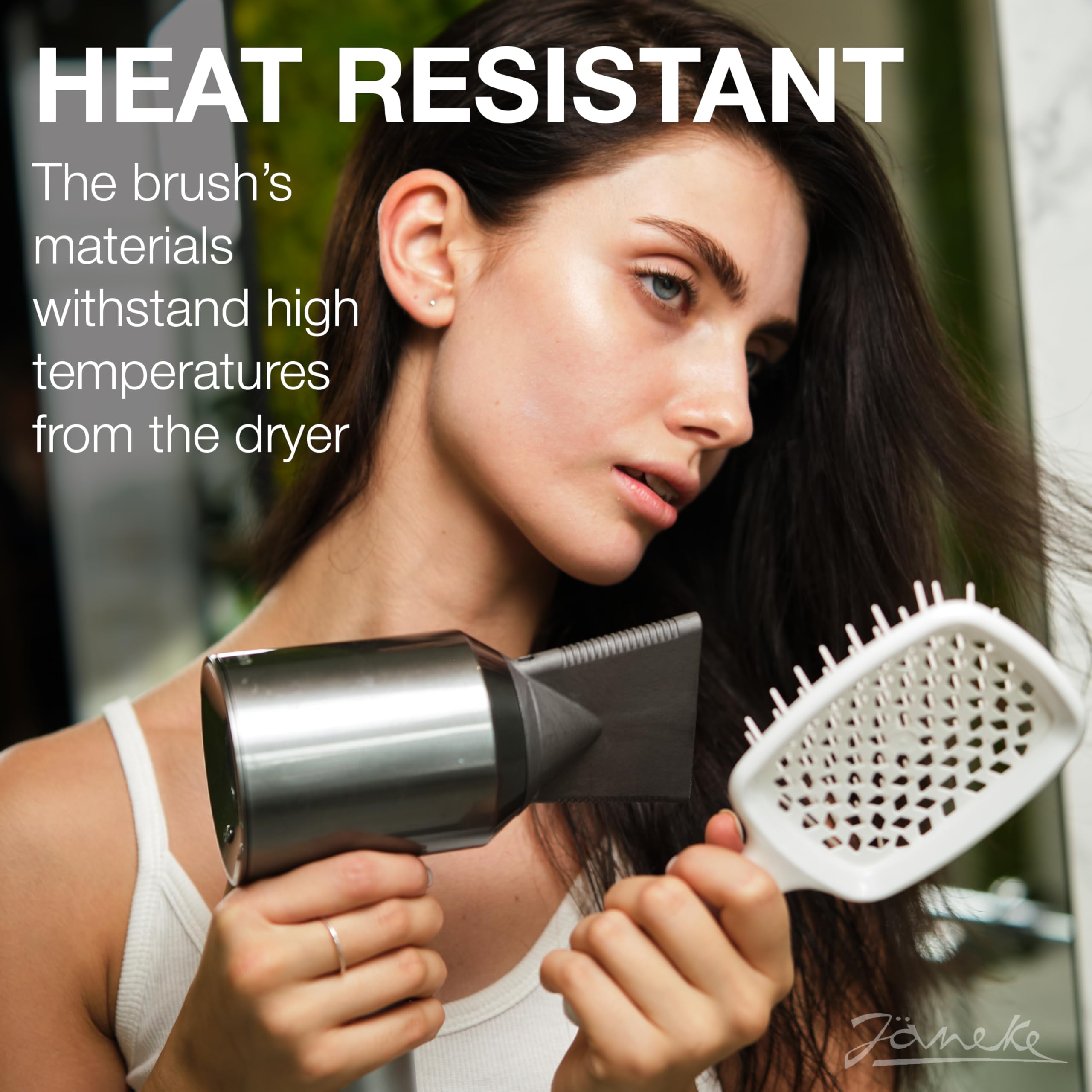 Janeke Superbrush résistant à la chaleur, usage sécurisé avec le sèche-cheveux