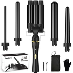 Set de rizadores janelove 5 en 1 completo para estilos versátiles