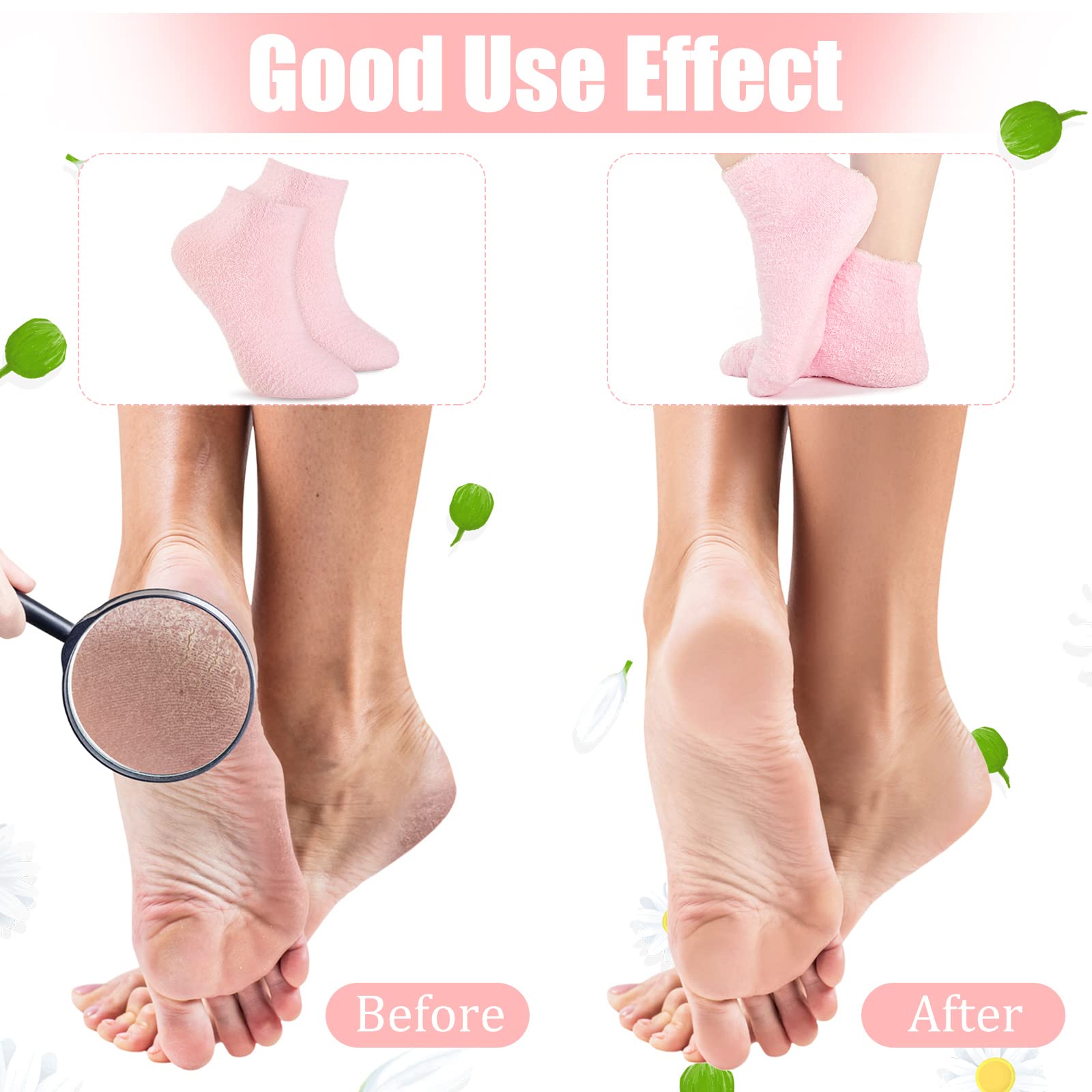 Calcetines Aloe de Janmercy, uso nocturno para pies relajados al despertar
