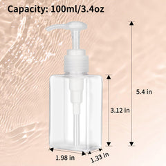 Dispensador plano cuadrado Jansburg 100 ml ideal para bolsos y baño.
