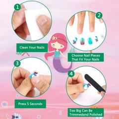 Aplicación rápida con uñas JANYUN prepegadas y seguras.