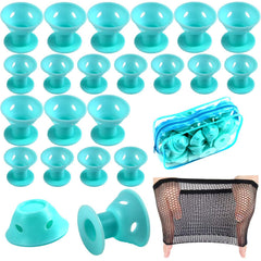 JANYUN rodillos silicona grandes cian palido para ondas duraderas.