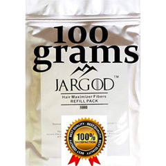 Aplicación de fibras capilares JARGOD para un aspecto más grueso y natural.