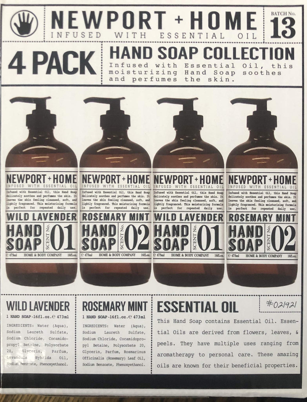 JAROFUREL Newport – bouteille-verre-pompe, douceur hydratante pour les mains.