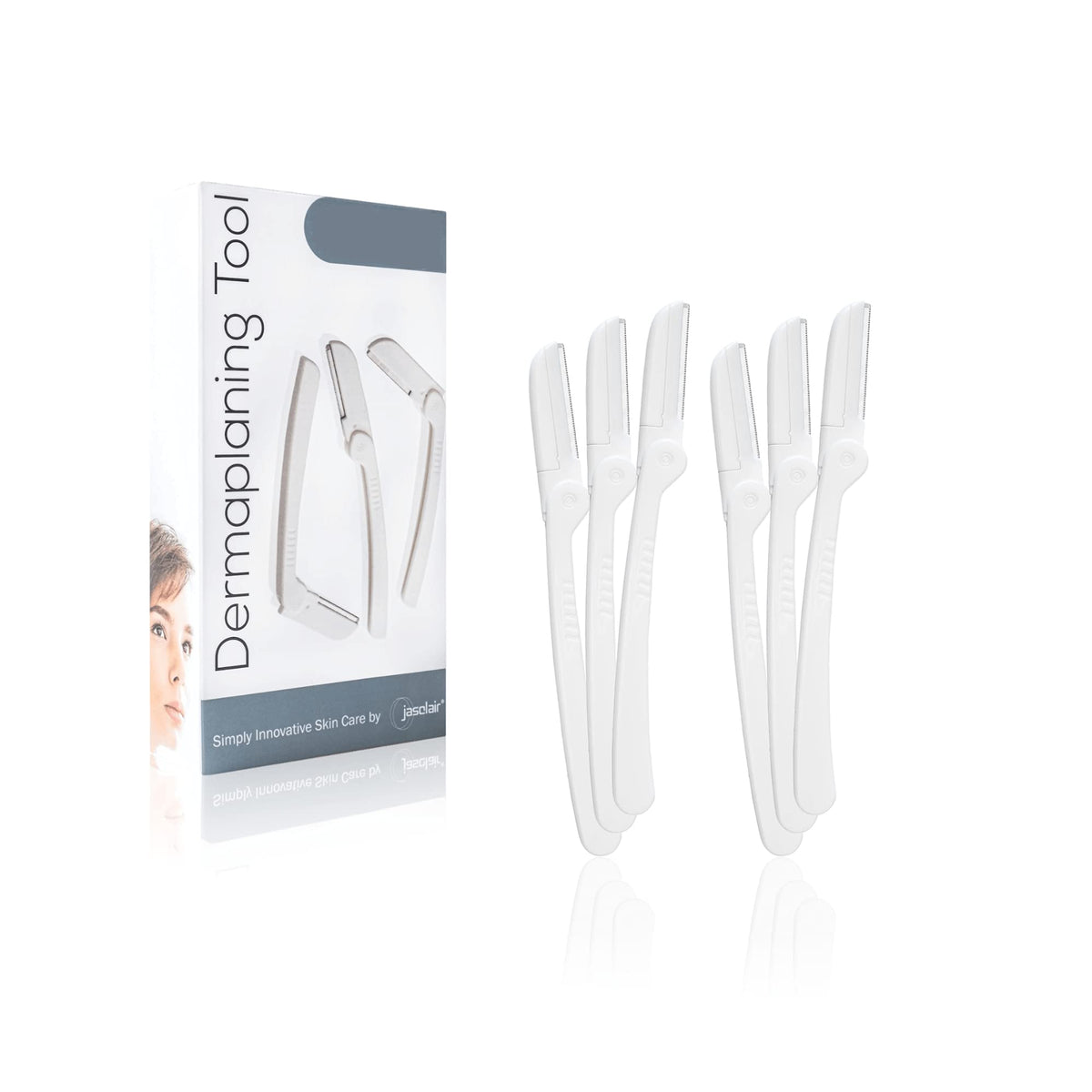 Jasclair Navaja Dermaplaning: vello facial fino para piel suave lista para maquillaje.