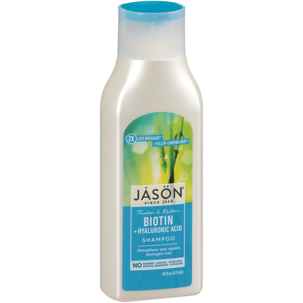 JASON Biotin Shampoo Lavanda: aplicación manual para cabello más manejable.