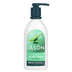 JASON Aloe Vera Gel de Ducha, botella de 30 onzas, limpieza suave para piel sensible.
