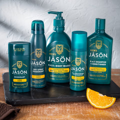 Jason barra desodorante libre de gluten, parabenos y sulfatos para cuidado sensible.
