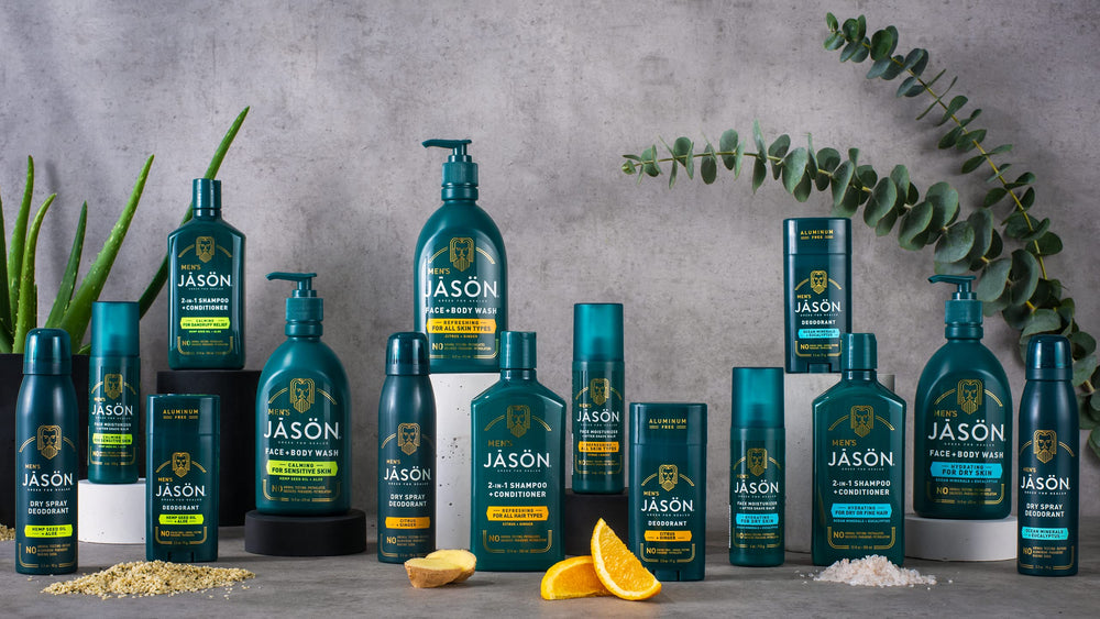 Jason 2 en 1, detalle de etiqueta con nutrientes naturales.