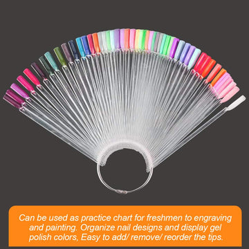 Muestras de uñas JASSINS abanico claro con superficie lisa para colores.