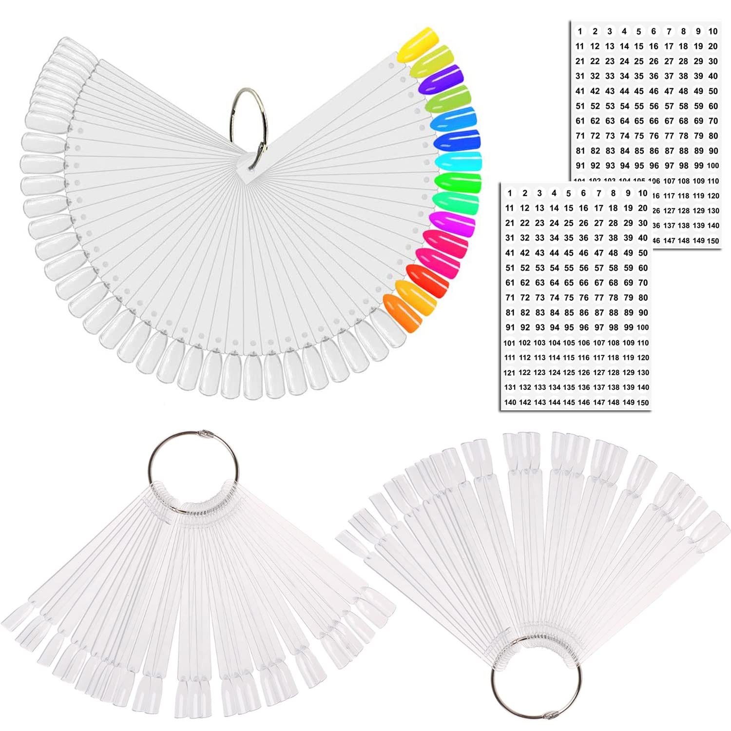 Muestras JASSINS con abanico claro para exhibir colores de uñas de forma ordenada.