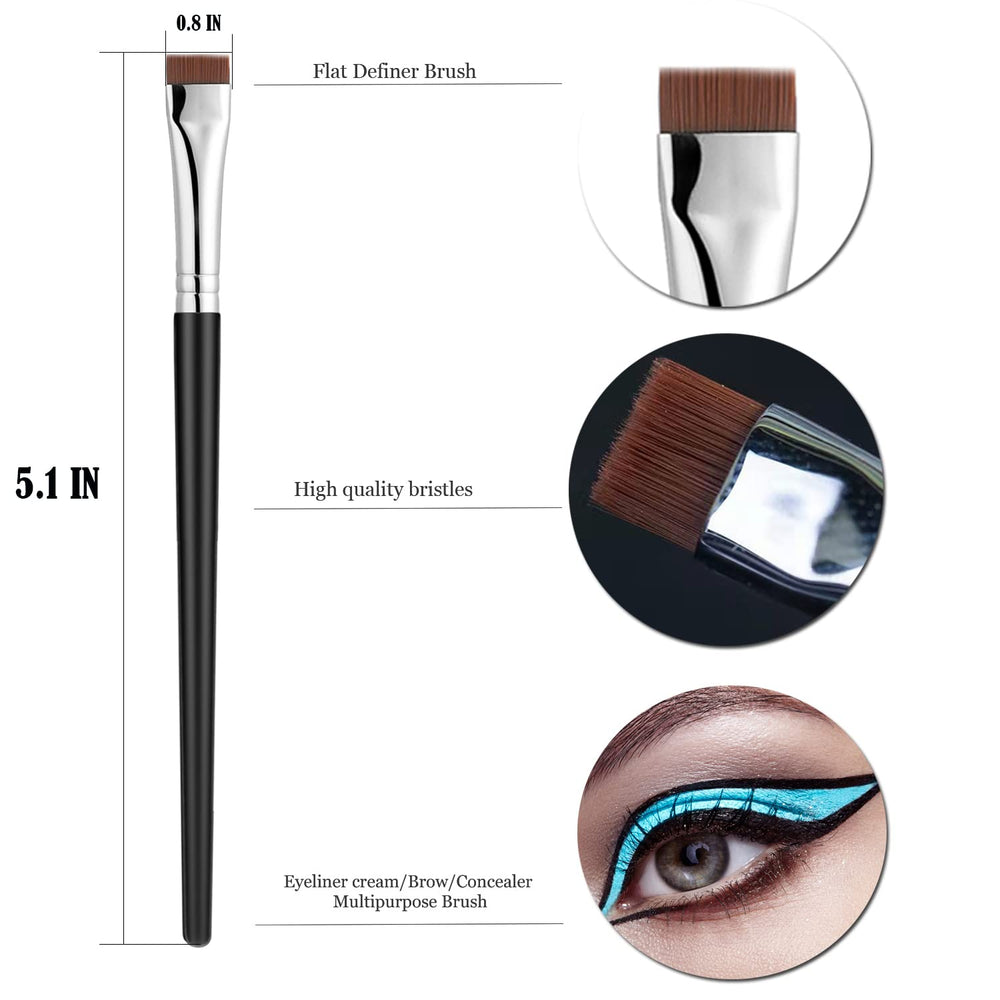 Juego de tres brochas JASSINS para ojos y cejas, versátil.