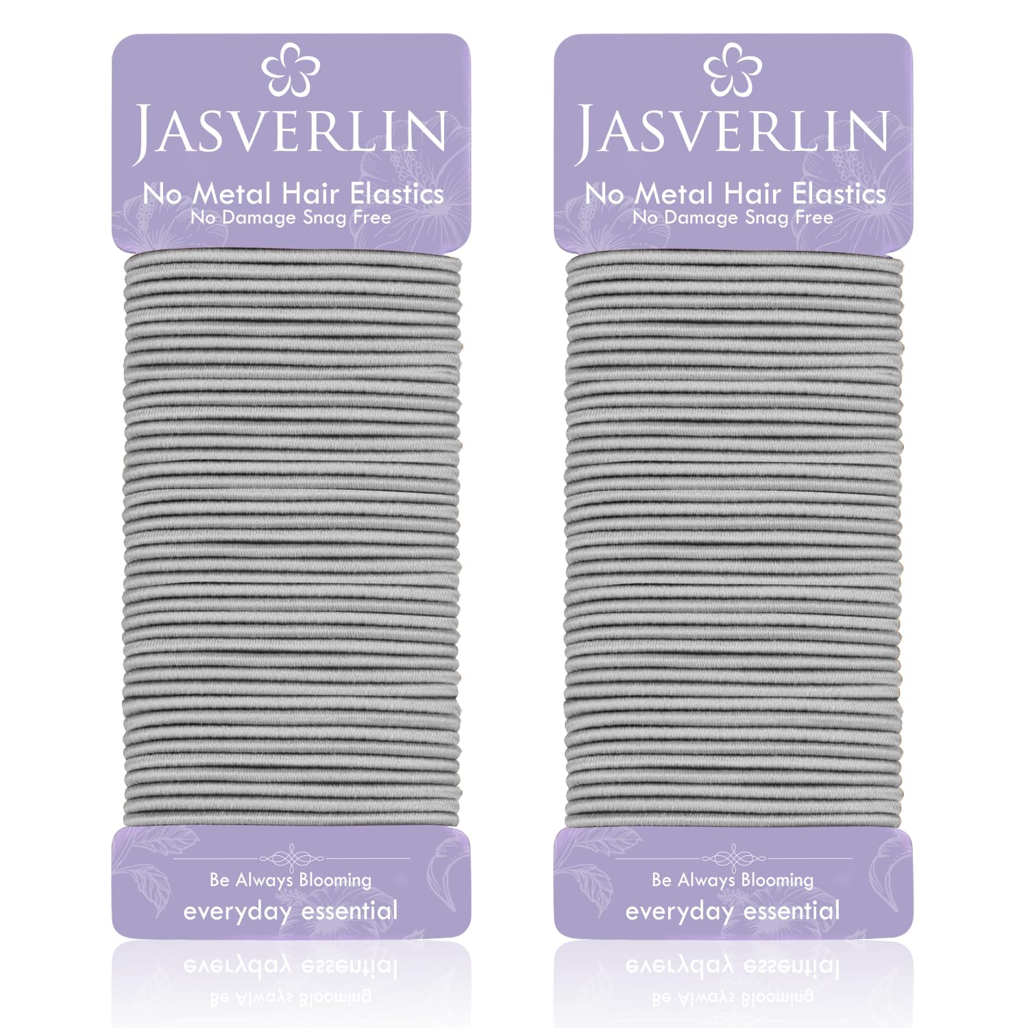 JASVERLIN coletero 2mm gris claro para pelo delicado, sujeción suave