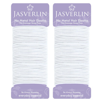 Elásticos Jasverlin 2 mm blancos para cabello fino, sin tirones