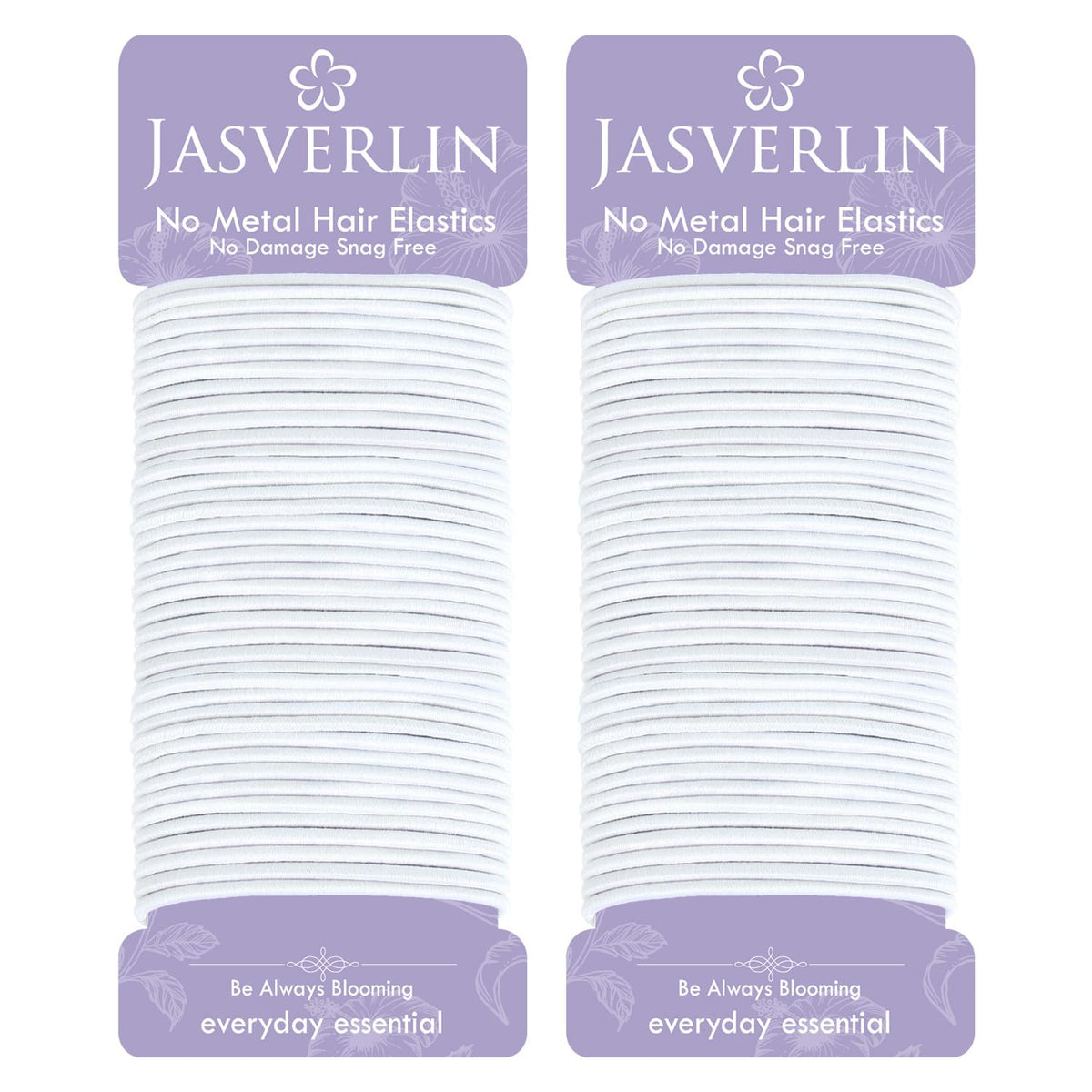 Elásticos Jasverlin 2 mm blancos para cabello fino, sin tirones