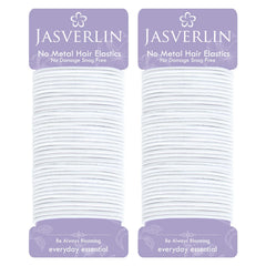 Elásticos Jasverlin 2 mm blancos para cabello fino, sin tirones